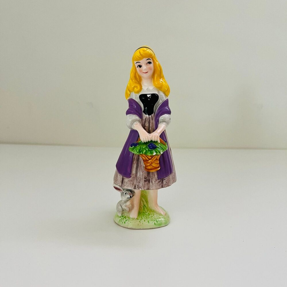 DISNEY Ceramic Porcelain Princess Aurora "Briar Rose" Peasant Outfit Figurine